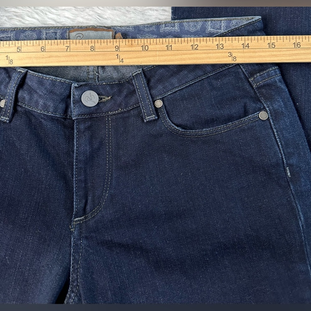 PAIGE Dark Indigo Wide-Leg Flare Jeans - Picture 7 of 10